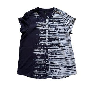 Simply Vera‎ Vera Wang Striped Blouse Purple/Silver Size M